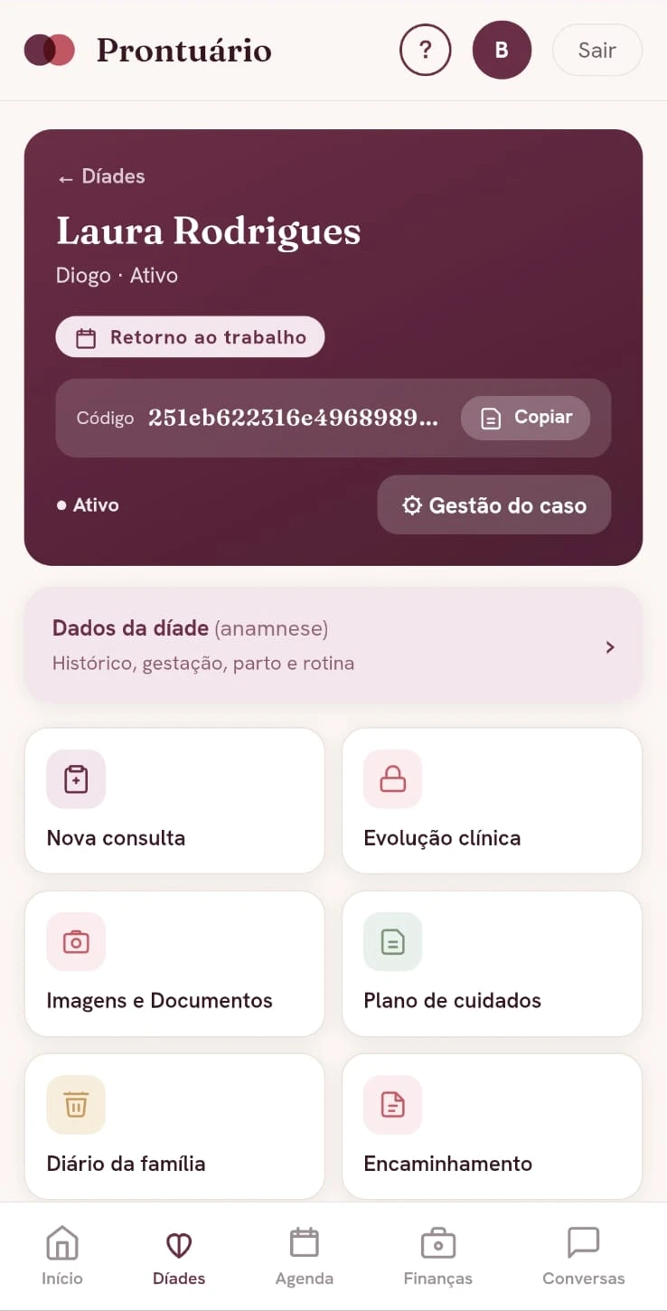 Díade — Prontuário